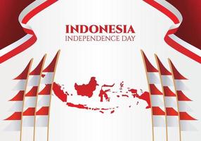 Indonesia independence day background celebration on august 17 th. vector