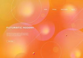 Dynamic futuristic modern background for landing page template. Gradient multicolor motion mesh orange colors theme. vector