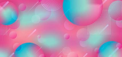 Trendy creative background with holographic geometric decoration. Gradient colorful design with dynamic composition. vector