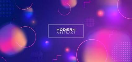 Neon background with geometric shapes dynamic multicolor. Blue lights design. vector