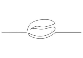 One continuous single line of hand drawn with coffee beans vector