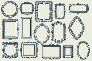 15 hand drawn frame decoration set collection vector