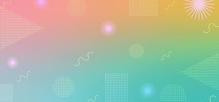 Minimalist abstract holographic background with geometric shapes. Colorful rainbow soft pastel colors. vector