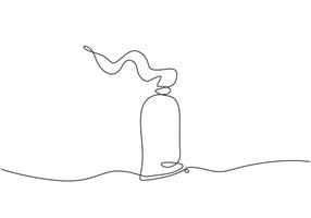 Painting oil ink continuous one line drawing minimalism object. Vector hand drawn sketch symbol