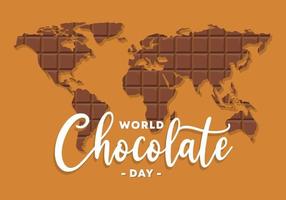 world chocolate day with world map and hand written text