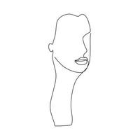 dibujo continuo de una línea de minimalismo facial abstracto. bueno para la simplicidad del diseño de carteles y tatuajes vector