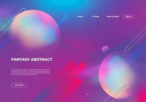 Fantasy abstract background with geometric colorful dynamic shapes. Landing page template for web design elements. vector