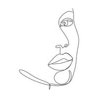 Continuous one line drawing of abstract face minimalism and simplicity vector illustration.