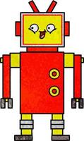 retro grunge texture cartoon robot vector