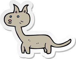 sticker of a cartoon cat vector