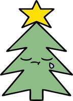 cute cartoon christmas tree vector