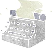 retro cartoon doodle of old school typewriter vector