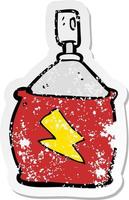 retro distressed sticker of a cartoon spray can vector