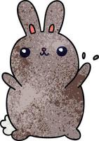 quirky hand drawn cartoon rabbit vector