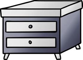 gradient cartoon doodle of a bedside table vector