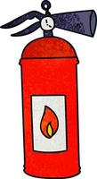 quirky hand drawn cartoon fire extinguisher vector