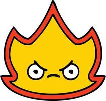 cute cartoon fire flame vector