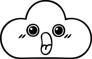 line drawing cartoon cloud vector