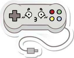 sticker of a cute cartoon game controller vector