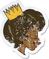 retro distressed sticker of a cartoon princess vector