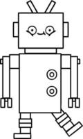 line drawing cartoon robot vector