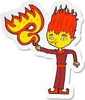 sticker of a fire spirit cartoon vector