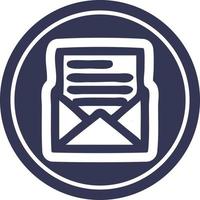 envelope letter circular icon vector