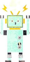 retro illustration style cartoon robot vector