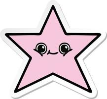 sticker of a cute cartoon star fish vector