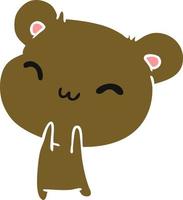 dibujos animados kawaii lindo oso de peluche vector