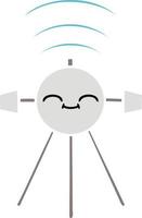 flat color retro cartoon satellite vector