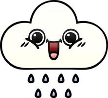 gradient shaded cartoon rain cloud vector