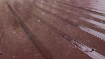 Video of heavy rain drops on the roof
