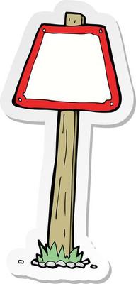 sticker of a cartoon road sign