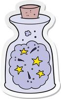 sticker of a cartoon magic potion vector