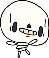 cartoon kawaii cute dead skeleton vector