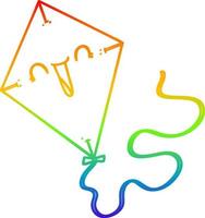 rainbow gradient line drawing cartoon kite vector