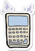 sticker of a cartoon calculator vector