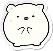 sticker of a cartoon polar bear vector