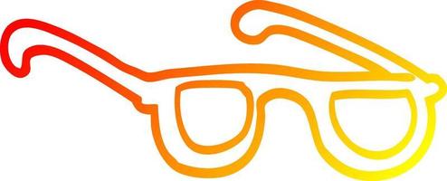 warm gradient line drawing cartoon glasses vector