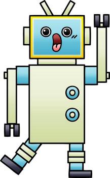 gradient shaded cartoon robot vector