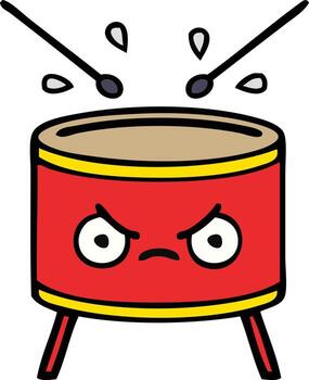 cute cartoon drum vector