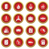 Oil industry icons set, simple style