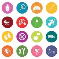 Pregnancy symbols icons many colors set vector