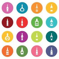 Bottle forms icons many colors set vector