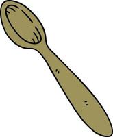 quirky hand drawn cartoon wooden spoon vector