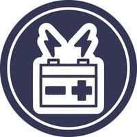 battery circular icon vector