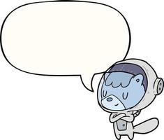 cartoon cat astronaut animals and speech bubble vector