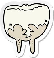 sticker of a cartoon tooth vector