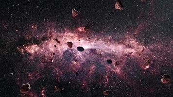 galaxie vol spatial exploration espace roche scence video